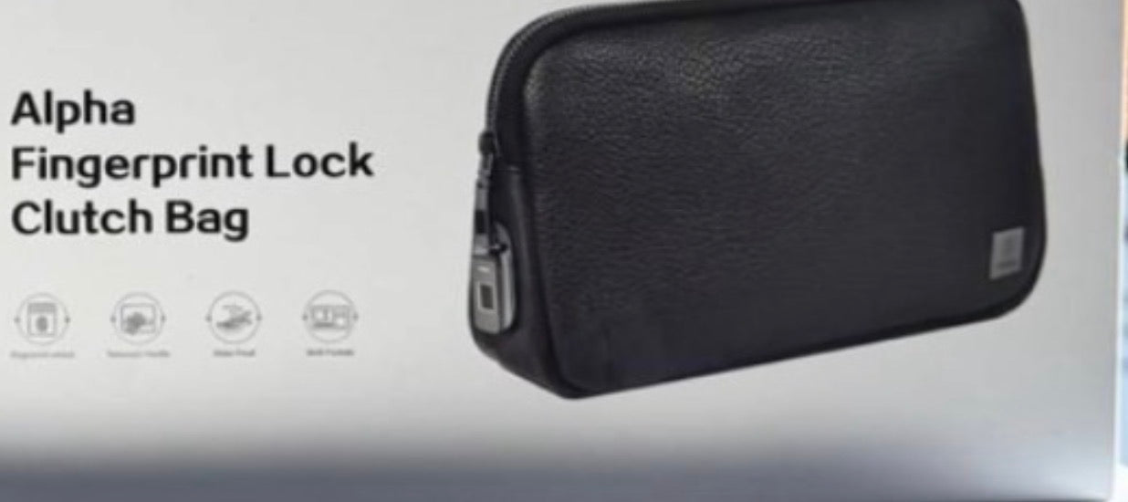 WIWU ALPHA  Genuine Leather Fingerprint Lock Pouch
